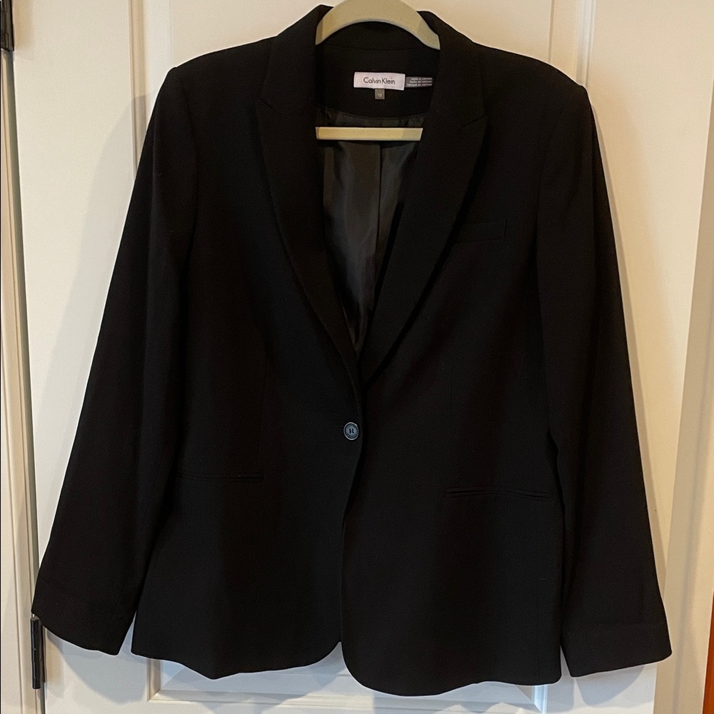 NWOT Calvin Klein Black Single-Button Tailored Blazer
